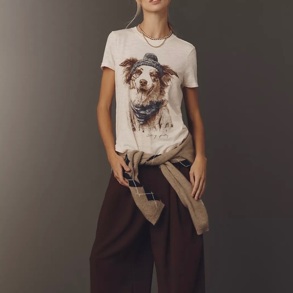 NWT $58 Anthropologie The Bennie Short-Sleeve Animal Icon Tee by Pilcro Size 1X - Picture 2 of 4